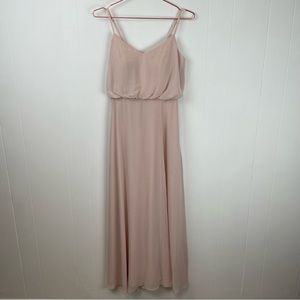 BIRDY GREY Gwennie with Slit Pale Blush Bridesmaid Dress